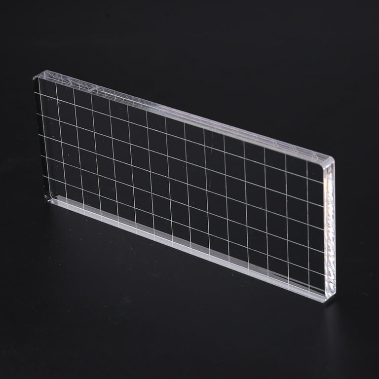 Acrylic Stamp Block Clear Stamping Tool Set with Grid Line Craft (9x12cm)