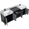 thumbnail image 5 of Lexora Home Zilara 84" Double Marble Top Bathroom Vanity with Black Faucet, 5 of 15