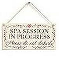 thumbnail image 3 of Spa Session in Progress Please do not Disturb - Pretty Love Heart Frame Design Sign/Plaque Wooden Hanging Sign 4" X 8", 3 of 4