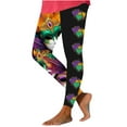 thumbnail image 3 of DDAPJ pyju Womens Holiday Leggings Mardi Gras Outfits Tuesday Carnival Mask Print Tights Stretch High Waist Casual Workout Yoga Pants Sales of the Day Multicolor XXL, 3 of 5