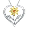 thumbnail image 1 of Collar de girasol para las mujeres novia girasol corazón de cristal colgante collar de joyería de regalos para Navidad Día de cumpleaños de regalo, 1 of 6
