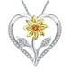 thumbnail image 1 of Collar de girasol para mujer, novia, collar con colgante de cristal en forma de corazón de girasol, joyas, regalos para Navidad, cumpleaños, regalo para el día de la mujer., 1 of 6