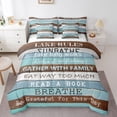 thumbnail image 1 of YST Ensemble de Couette Règles du Lac Taille Simple, Ensemble de Literie Thème Maison du Lac 7 Pcs, Lit en Sac Porte de Grange Rétro en Bois, Décor de Cabane de Lac Réversible avec Ensemble de Draps, 1 of 4