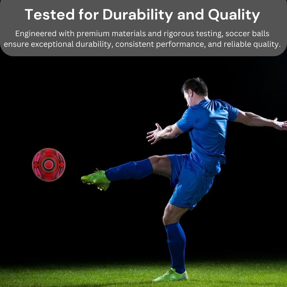 Deer Flash Soccer Ball – for Club, Training, Match Performance,Indoor & Outdoor Soccer,Suitable for Grass & Astro | 14 Panel, Fabric Wrapped Rubber Bladder | Size 5 for Youth & Adult Soccer Players |