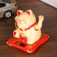 thumbnail image 4 of Figuras de gato de la suerte con forma de mano solar que saludan (amarillo), 4 of 9