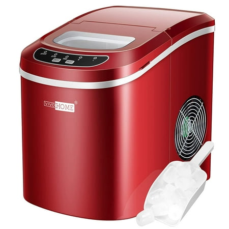 VIVOHOME Portable Compact Electric Ice Maker Machine, 26lbs/day Red