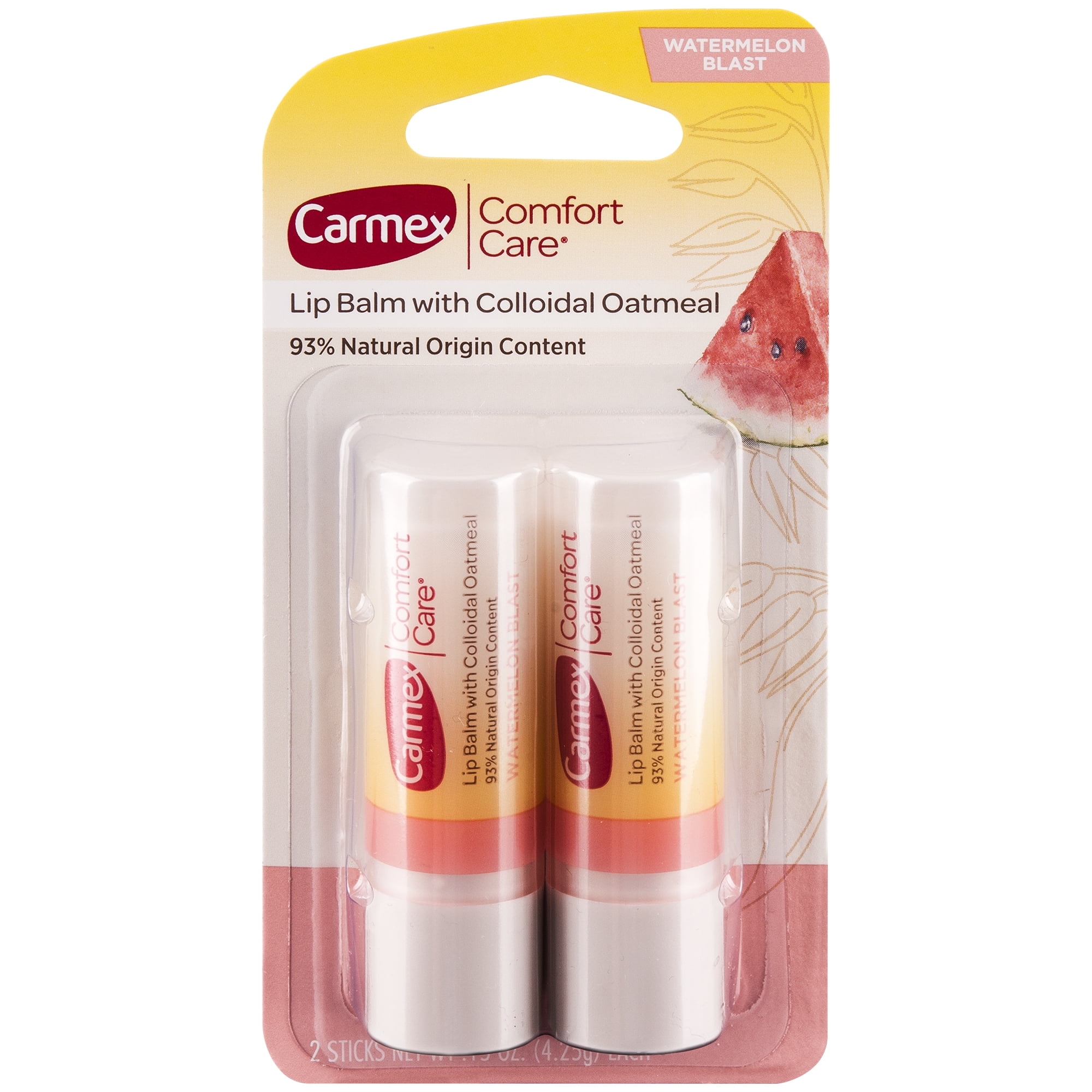 Carmex Comfort Care Lip Balm Stick with Colloidal Oatmeal, Watermelon