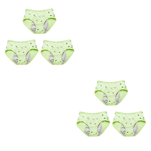 Minnieouse Bragas para el período de los niños con estampado encantador de 3 uds., ropa interior menstrual, calzoncillos, lencería a prueba de Type6 NO6
