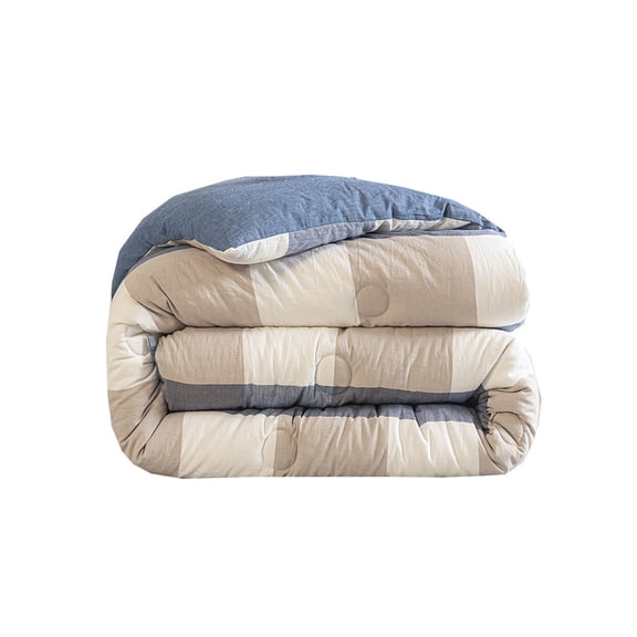 Plaid Pattern Thickened Warm Quilt - All-Season Bedding Core, Soft Breathable Quilt for Spring & Winter, 150x200cm (59x78.7in)