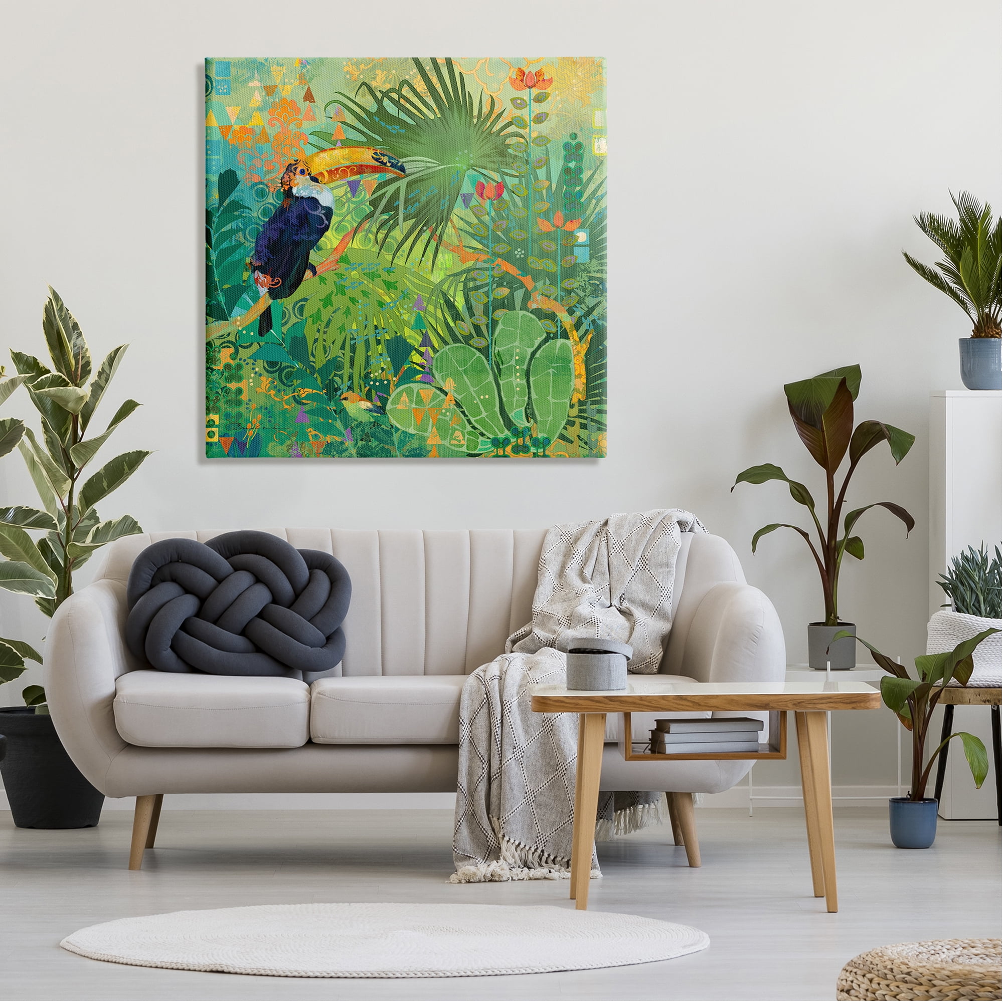 Stupell Industries Toucan Rainforest Nature Animals & Insects Painting Gallery Wrapped Canvas Art Print Wall Art, 36 x 36