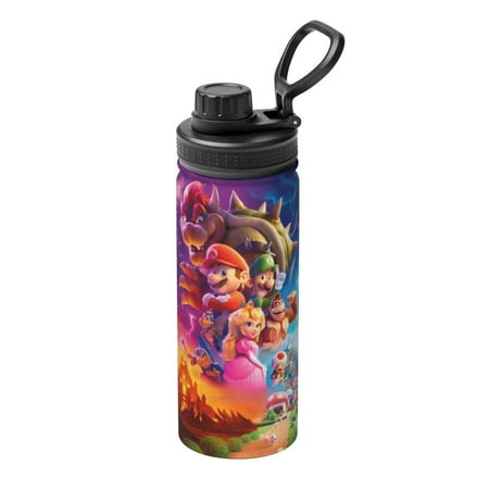 

Mario Bros Unisex Sports Insulated Water Bottles Kettle Stainless Steel Portable Cup 18OZ For School Travel Gym Running
