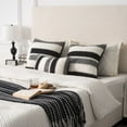 thumbnail image 4 of MAGOLIFE Indoor 12x20 In Black&White&Gray Soft Vert Stripes Wool Farmhouse Decorative Throw Pillow Cover Boho Accent Neutral Textured Cushion Pillow Case for Living Room Couch Bed Sofa Home, 4 of 9
