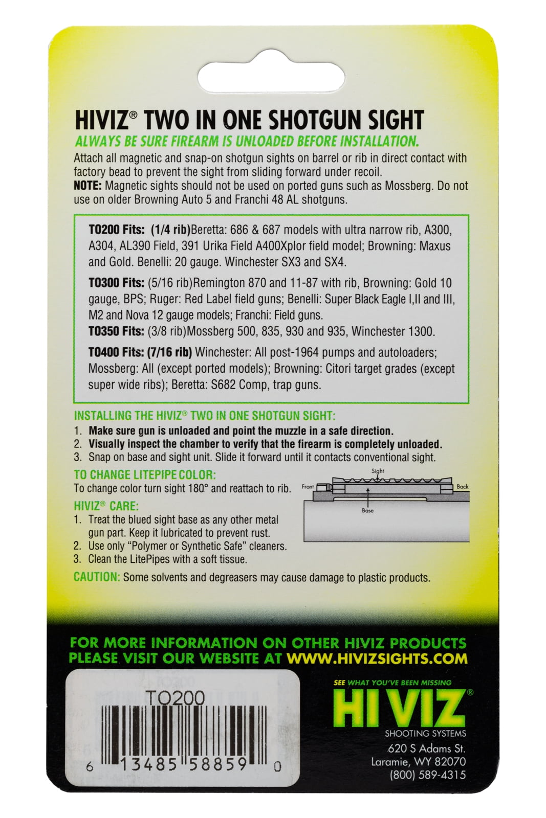 HIVIZ Sight Systems Magnetic Combo Sight .171" to .265"