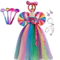 thumbnail image 2 of Dulce Arco Iris caramelo tutú vestido para niñas vacaciones cumpleaños fiesta ropa niños flores arco piruleta caramelo Purim disfraz 2-12y4-5Y Gao Jinjia LED, 2 of 2