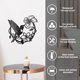 thumbnail image 5 of Escultura de metal con silueta de colibrí sobre pared de flores, diseño de colibrí negro, para decoración de pared, con temática de animales y flores, para sala de estar, jardín, dormitorio, 29,2 x, 5 of 8
