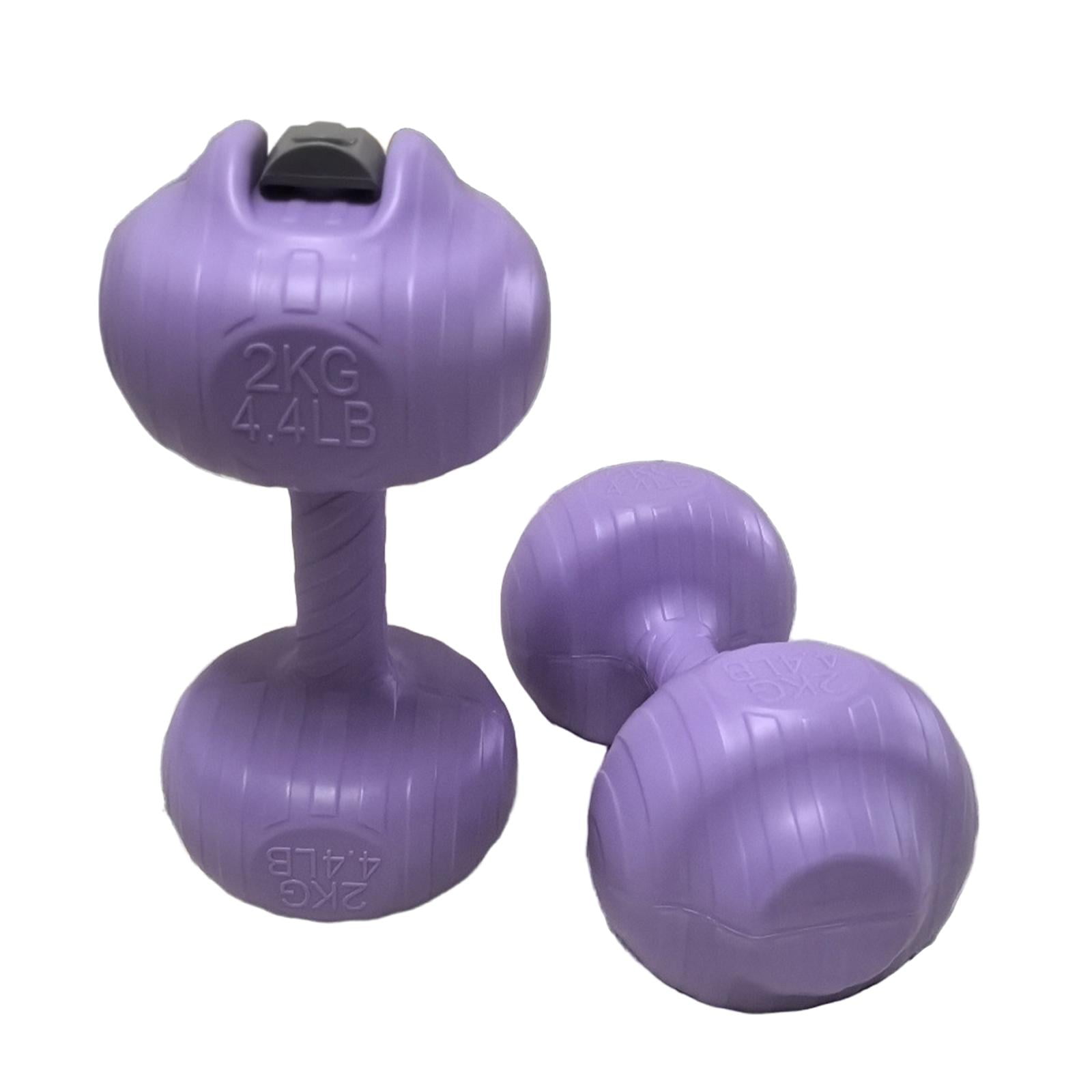 DimyFew 2 Pieces Water Filled Dumbbell Travel Weights Multifunctional Leakproof Exercise 4kg