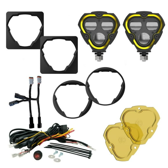 KC Hilites Driving/Fog Light 97155 Driving/Fog Light; Flex Era; 3 Dual Mode LED Bulb; 3-1/2 Inch Height X 3.6 Inch Width Triangular Design; 35 Watt Forward Projecting Light/55 Watt Peripheral Light