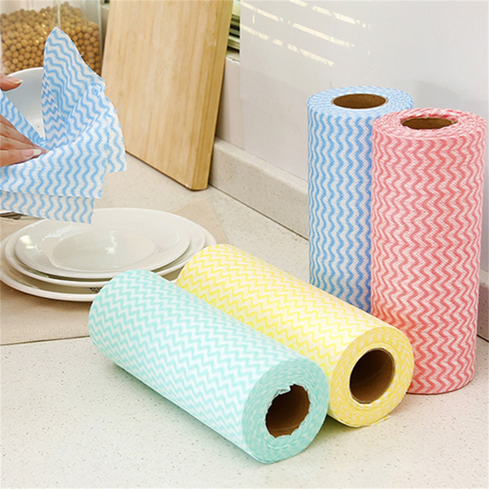 AoHao Disposable Cleaning Towels Reusable Cleaning Cloth Handy Cleaning  Wipes Washable Kitchen Paper Towels Dish Rags Multi Use Wiping Rag  Household
