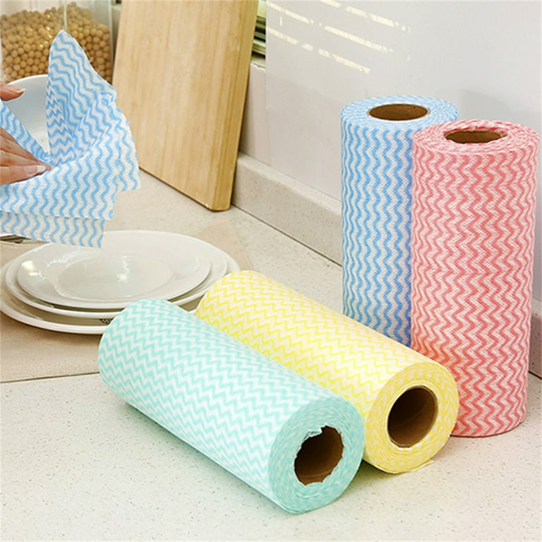 Kitchen Disposable Towels Cloth - Cleaning Towel - Multi-uses Nonwoven Dish  Cloths Washable Reusable (2 Roll = 100 Sheets)