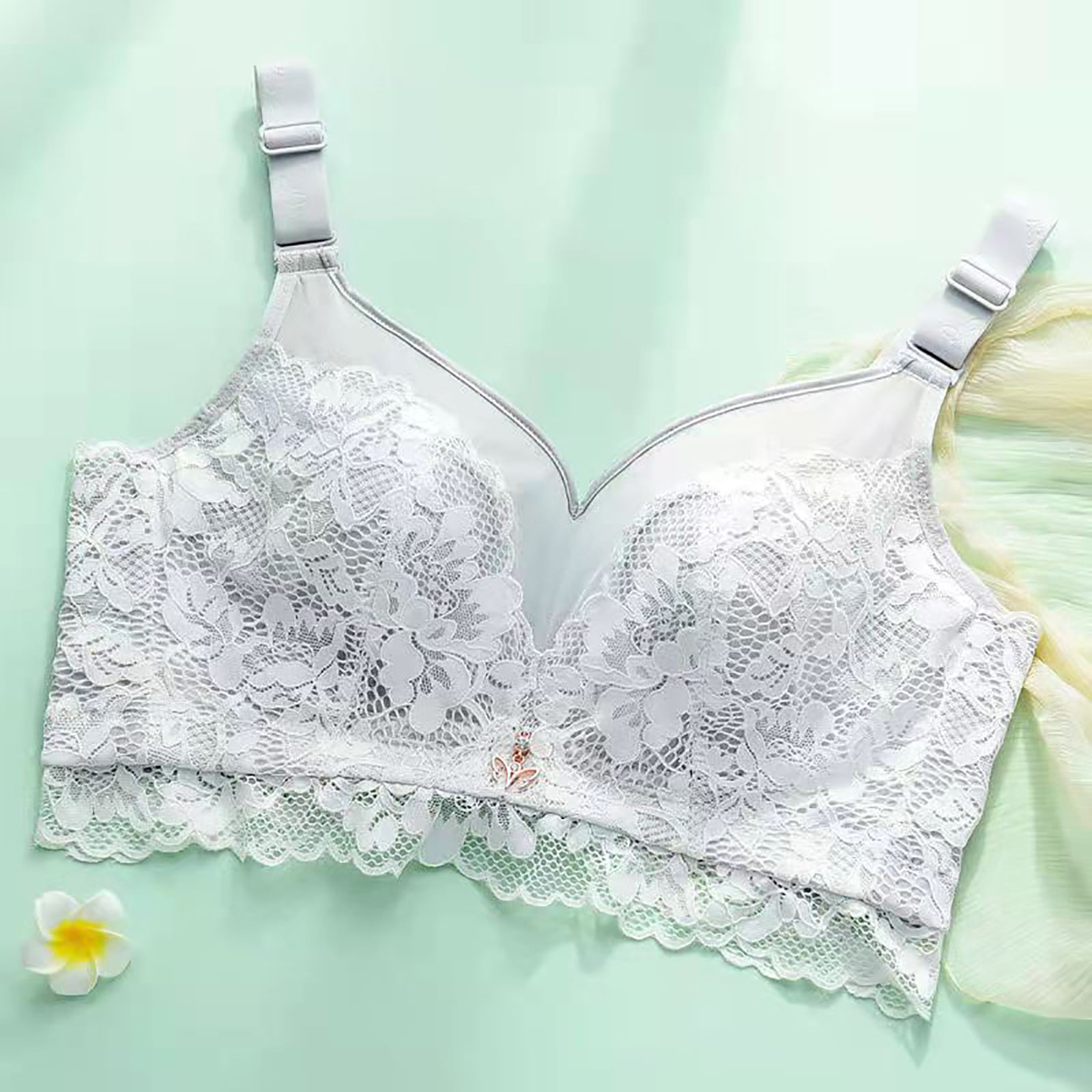 PMUYBHF Women's Border Large underwear in Europe and America G Cup Large  Lace Thin Style Steel Ring and Double Bra Bras for Women Full Coverage Push