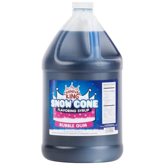 Carnival King 1 Gallon Snow Cone Syrup Bubble Gum - Delicious Shaved Ice Flavoring Slushy Drink for Machines & Parties