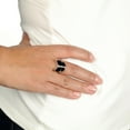 thumbnail image 3 of Black Onyx and Cubic Zirconia Butterfly Ring for Women in 925 Sterling Silver Size 6, 3 of 3