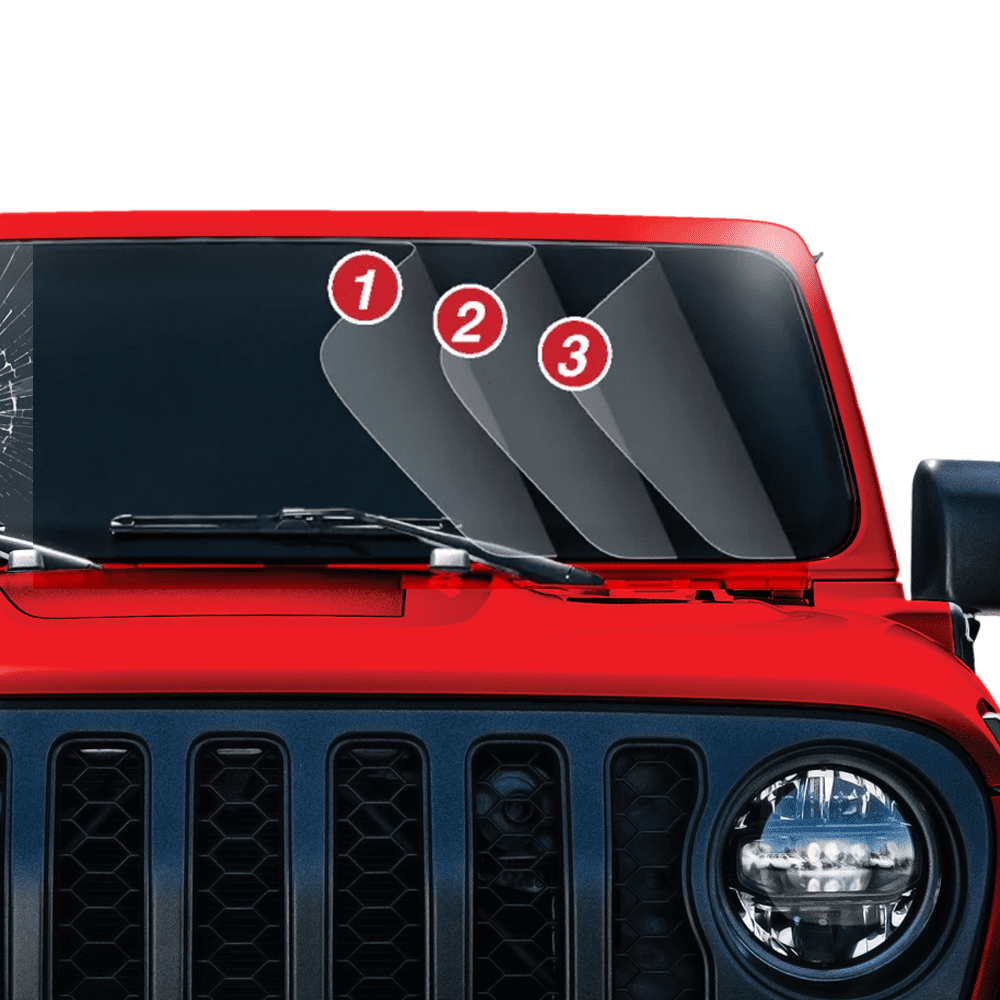 Windshield Defense™ Kit For Jeep(R) Gladiator - Windshield Protection from Cracks and Breaks - JP1330-JT