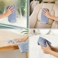 thumbnail image 2 of Unique Bargains Cotton Checked Hand Towels Dishcloths Set Dish Kitchen Towels Pack of 12 Blue 12" x 12", 2 of 7