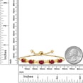 thumbnail image 4 of Gem Stone King 18K Yellow Gold Plated Silver Ruby Red Mystic Topaz Bracelet for Women (4.00 Cttw, Gemstone November Birthstone, Oval 7X5MM, Fully Adjustable up to 9 inches), 4 of 5