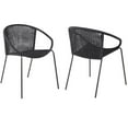 thumbnail image 1 of Armen Living Snack Fabric In-Outdoor Dining Chair in Black (Set of 2), 1 of 8