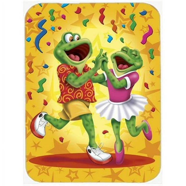 Carolines Treasures APH3874LCB Frog Swing Dancing Glass Cutting Board, Large