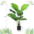 thumbnail image 2 of Gymax 2 Pack Artificial Monstera Deliciosa Tree 4ft Faux Plant w/ Cement-Filled Pot, 2 of 10