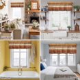 thumbnail image 5 of Orange Brown Wood Grain Valance Curtain for Windows Vintage Farmhouse Country Style Rod Pocket Curtain Valances Short Window Treatments Panels for Kitchen Bathroom Laundry Room Basement 54 x 18 Inch, 5 of 9
