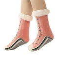 thumbnail image 1 of BYHONG Chaussettes pour Femmes Chaussettes Pantoufles pour Femmes avec Chaussettes Pantoufles Non Doublées Chaussettes de Course Femmes Rose Taille Unique, 1 of 4