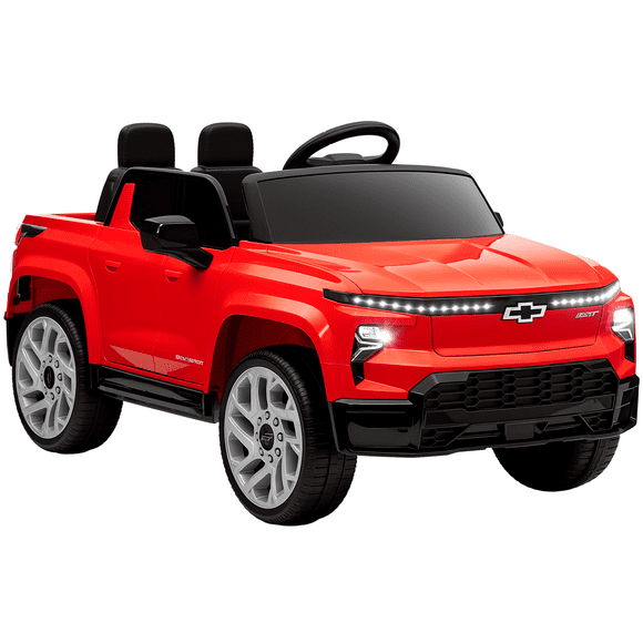 Qaba 12V CHEVROLET SILVERADO EV RST Licensed Kids Car with Remote, Red