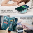 thumbnail image 5 of Dteck 2 in 1 Detachable for Samsung Galaxy A36 5G Wallet Case with Card Holder, Shockproof Retro Premium Flip Leather Cover Magnetic Zipper Pocket Phone Cases, Green, 5 of 6