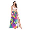 thumbnail image 2 of FORMRS Womens Long Sarong Beach Wrap Semi-Sheer Bikini Skirt Bathing Swimsuit Cover Up, Colorful Plaid, 2 of 7