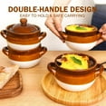 thumbnail image 3 of 16 oz Ceramic French Onion Soup Bowls with Handles & Lids, Oven Safe, Dishwasher Safe, Set of 4, 3 of 6