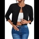 thumbnail image 3 of Chaquetas Casuales para Mujer, Chaqueta Corta con Abertura Frontal Negro XXL, 3 of 8