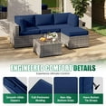 thumbnail image 4 of Clouddwell 9-Piece Outdoor Cushion Set for 4-Seat Wicker Sectional - Waterproof, High-Resilience Foam (Navy Blue), 4 of 8
