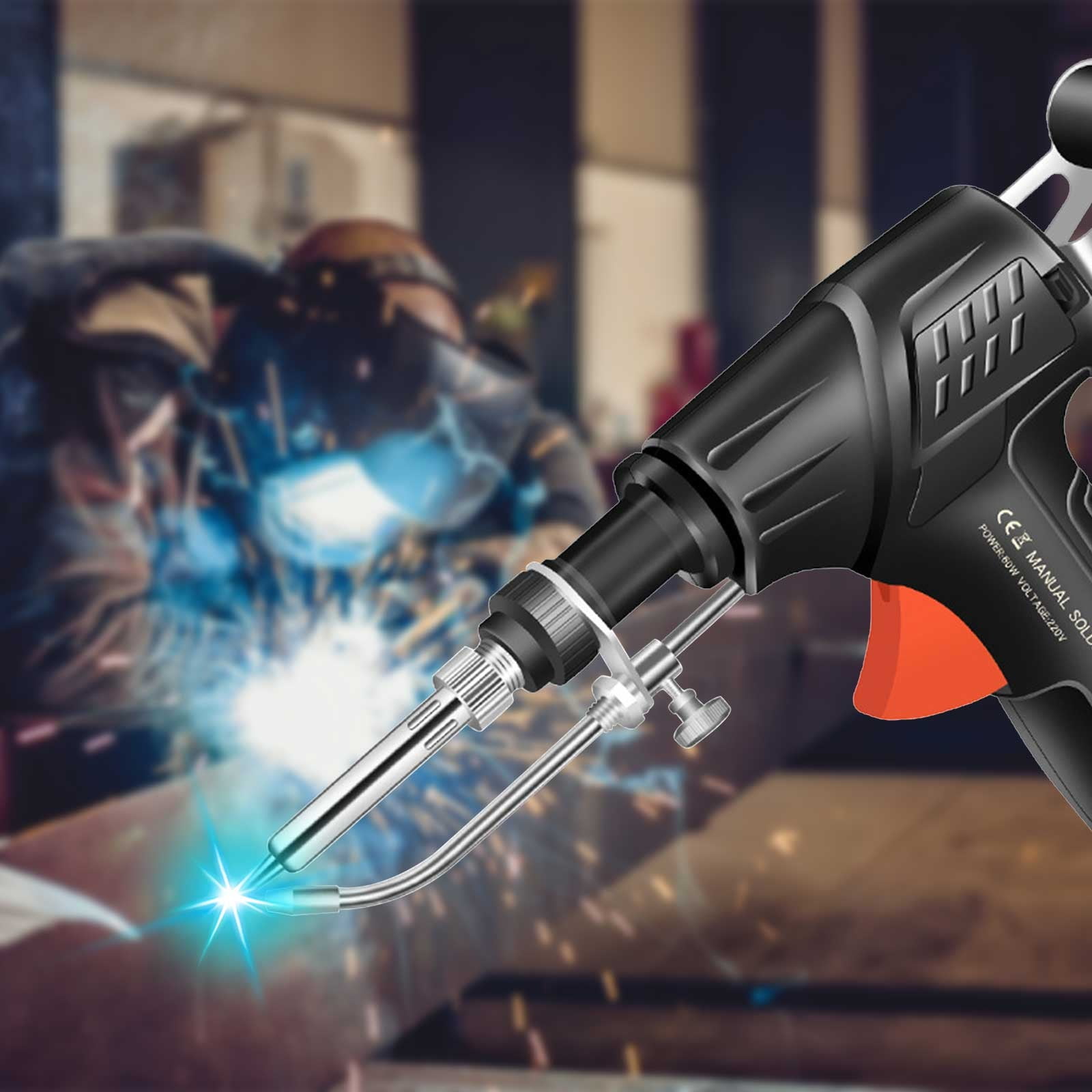 RoamHome Hand held Soldering Gun with Light - Semi-Automatic Soldering Iron Gun for Electronics Repair Multifunctional Soldering Kit with One-Hand Operation & Built-in LED Light for Technicians