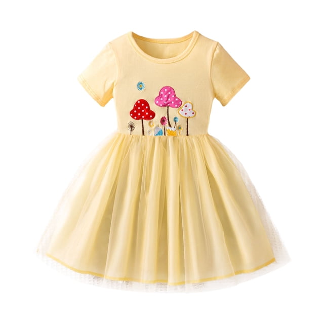 Robe de Mariage pour Fille, Pull de Noël pour Petite Fille, Robe de Fête à Manches Courtes pour Danse