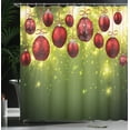 thumbnail image 4 of Ambesonne Christmas Shower Curtain, New Year Design Party, 69"Wx75"L, Green Red, 4 of 5