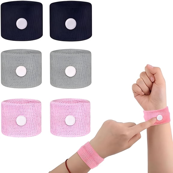 XIRQI 6PCS Motion Sickness Relief Bands for Adults & Kids,Anti-Nausea Wristbands