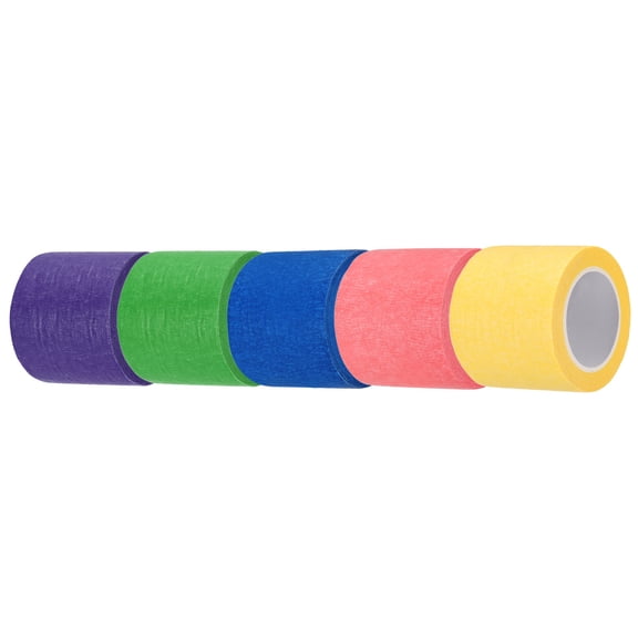 5pcs 2" x 11 Yard Colored Masking Tape, Dark Blue Dark Green Red Yellow Purple