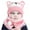Pink, variant on FAOWME Baby Boy Girl Winter Hat Toddler Cartoon Ear Cap Beaniess Hat With Scarf Lined Knitted Cap Neckwarmer For Kids 2pcs Grey One Size
