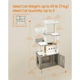 thumbnail image 5 of Cat Tree, 66.9-Inch Cat Tower with Litter Box Enclosure, Large Cat Condo with Scratching Posts, Food Station, Hammock, Washable Cushions, Heather Greige, 5 of 5