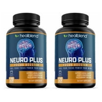 Healblend Neuro Plus Focus Booster - Advanced Brain Support Supplement with Vitamin B6, B12, Folate - Improves Memory, Concentration, Mental Clarity & Cognitive Function – 120 Capsules (2 Pack)