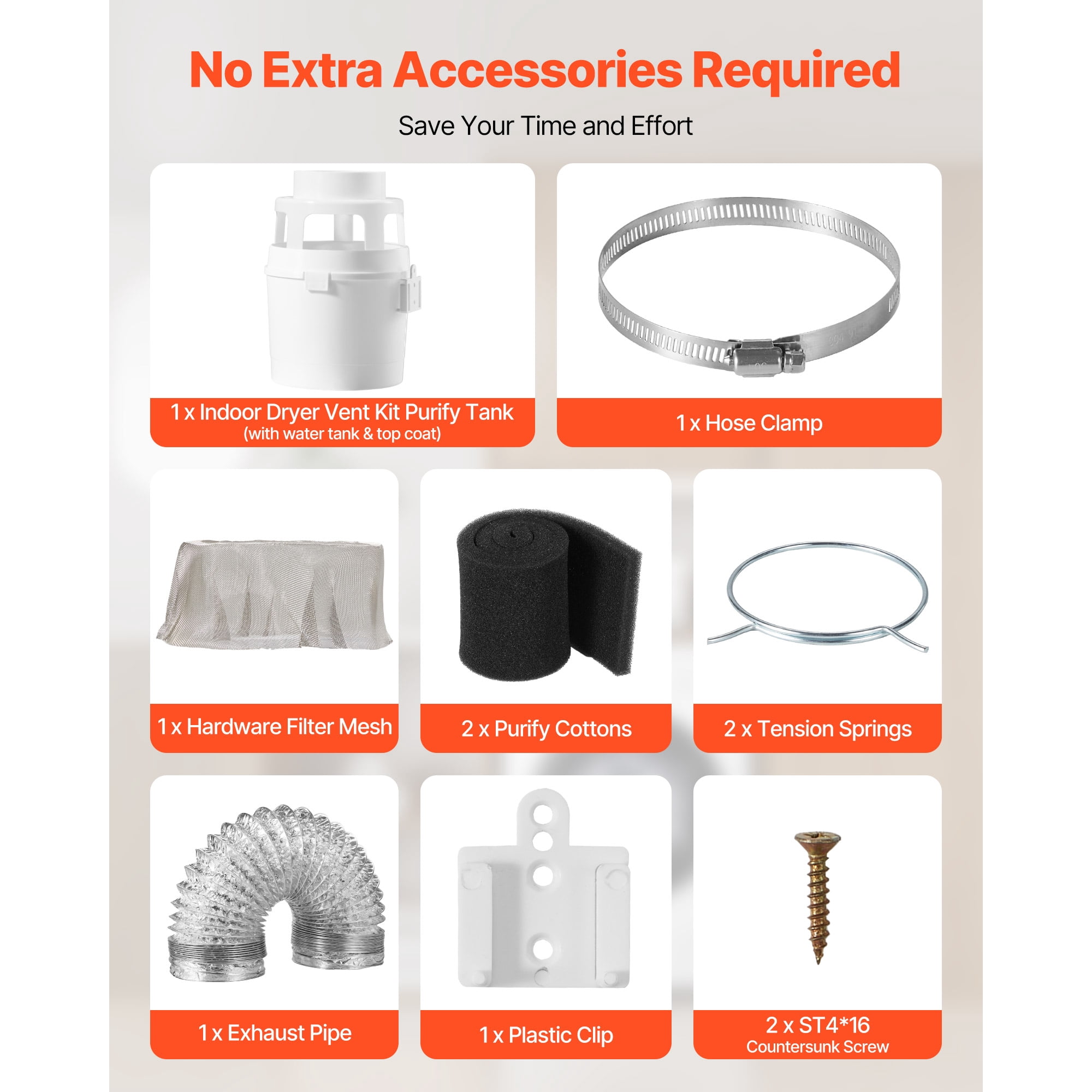 KFFKFF 3-in-1 Indoor Dryer Vent Kit with Bucket, Compatible with Electric Dryers, Includes 4-Inch by 5-Feet Extendable Exhaust Hose, Durable Design, Lightweight, Ideal for Apartments and RVs