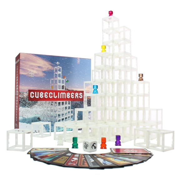 CubeClimbers – Magnetic Modular Cube Board Game 3D Stacking, Grappling Hook Moves & Player Powers 2–4 Players 20–30 Min Strategy Game